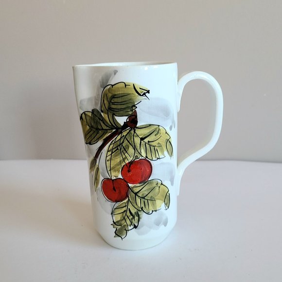 hand painted ceramic pitcher Other - Hand made hand painted Italy pitcher with cherries design.